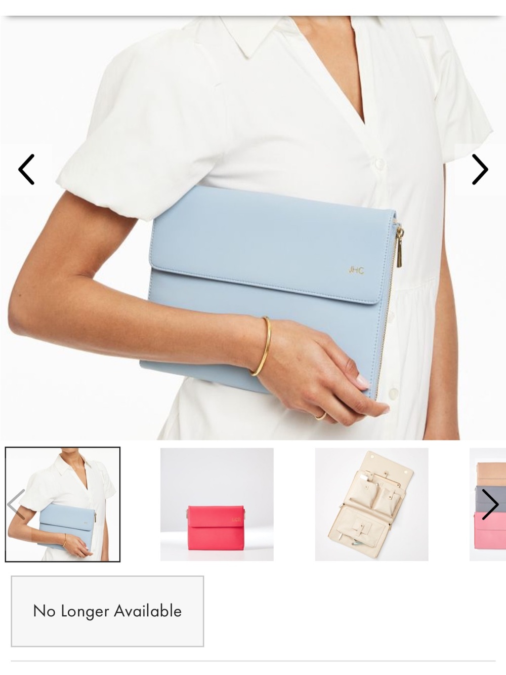 Mark and graham Light Blue Leather Tablet Sleeve Clutch